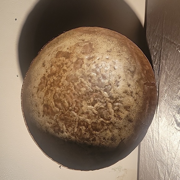 LARGE 15" Vintage Primitive Hand Hammered Metal Rolled Flattened Edge Bowl - Picture 1 of 7